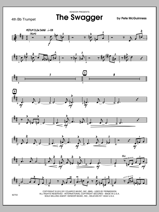 Download McGuinness The Swagger - Trumpet 4 Sheet Music