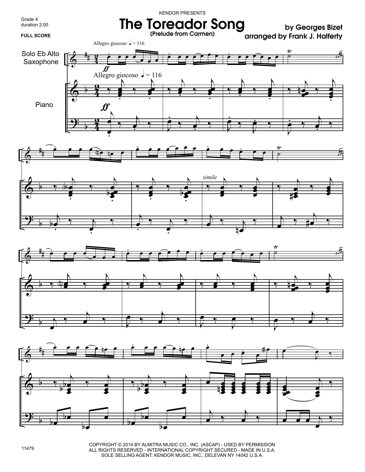Download Frank J. Halferty The Toreador Song (Prelude From Carmen) Sheet Music