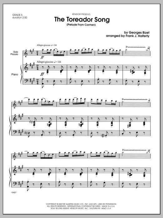 Download Halferty The Toreador Song (Prelude From Carmen) Sheet Music