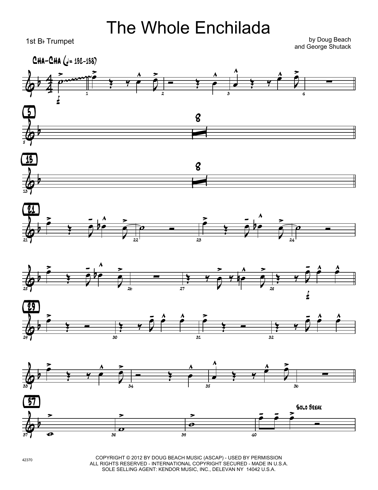 Download Doug Beach & George Shutack The Whole Enchilada - 1st Bb Trumpet Sheet Music