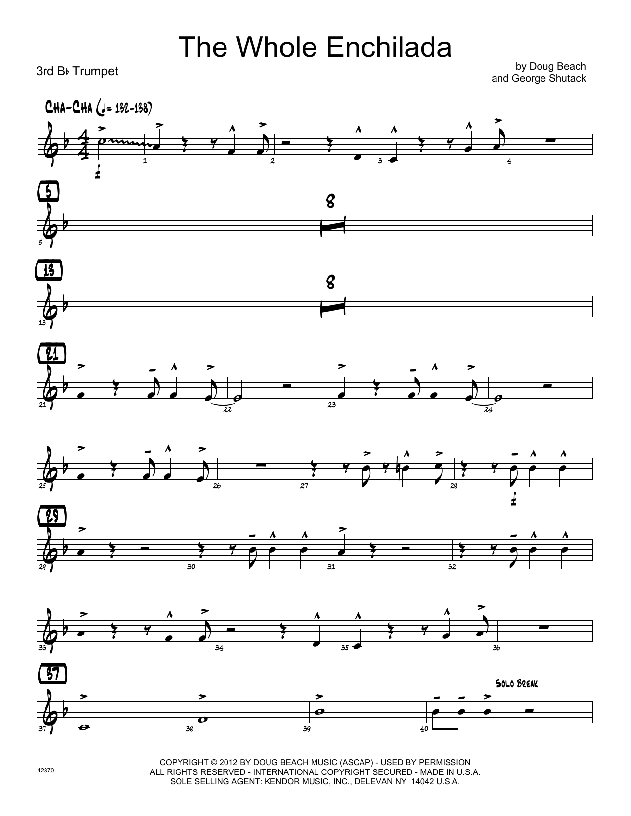 Download Doug Beach & George Shutack The Whole Enchilada - 3rd Bb Trumpet Sheet Music