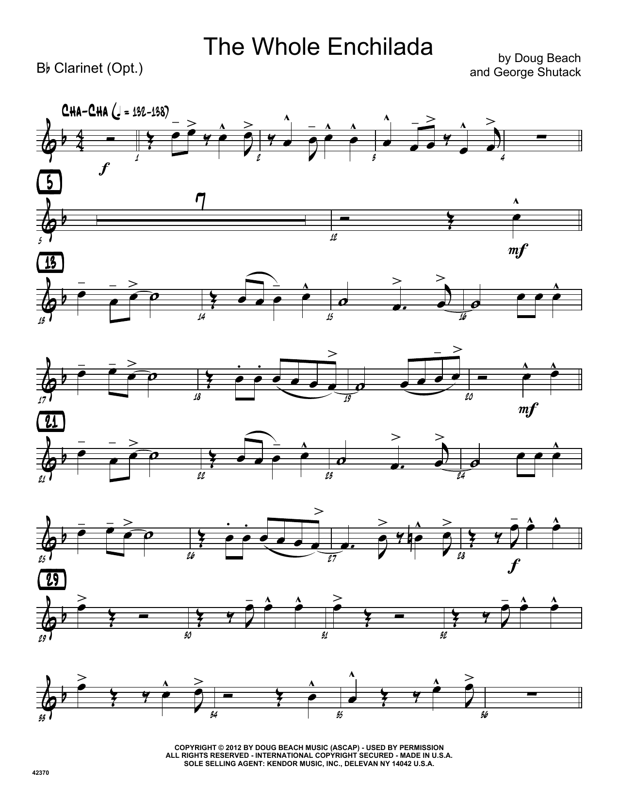 Download Doug Beach & George Shutack The Whole Enchilada - Bb Clarinet Sheet Music