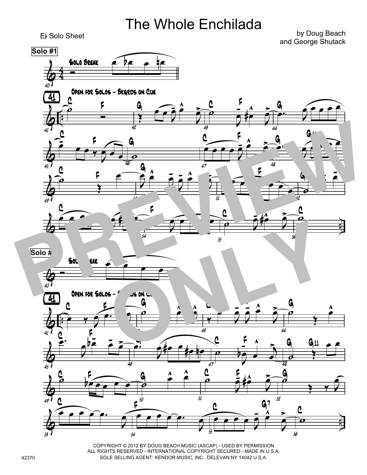 Download Doug Beach & George Shutack The Whole Enchilada - Bb Solo Sheet Sheet Music
