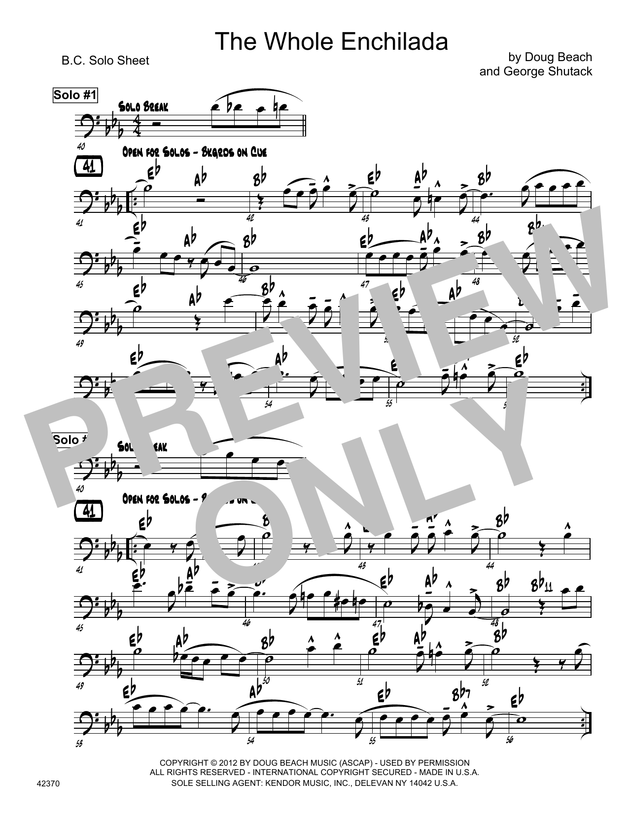 Download Doug Beach & George Shutack The Whole Enchilada - Eb Alto Clarinet Sheet Music