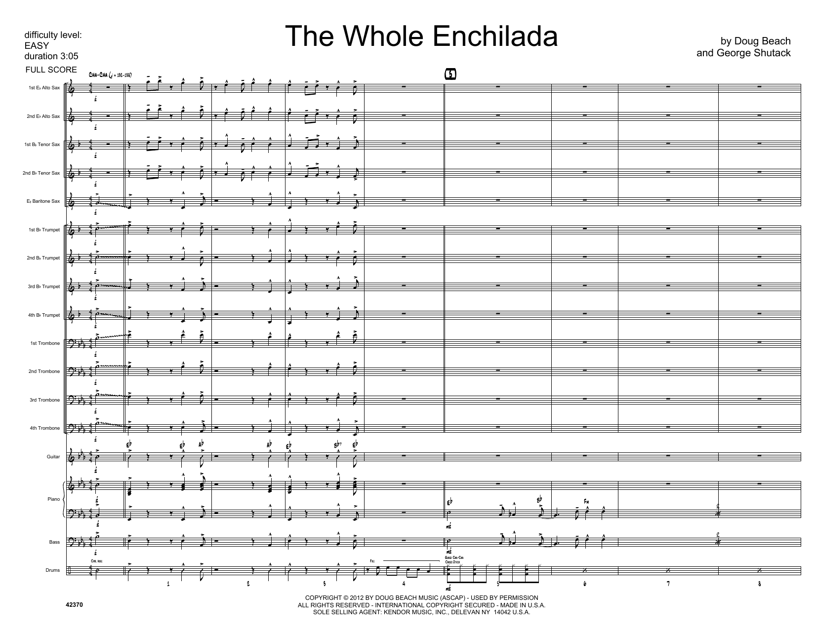 Download Doug Beach & George Shutack The Whole Enchilada - Full Score Sheet Music