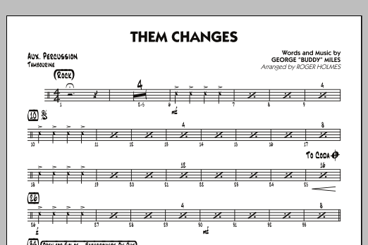 Download Roger Holmes Them Changes - Aux Percussion Sheet Music