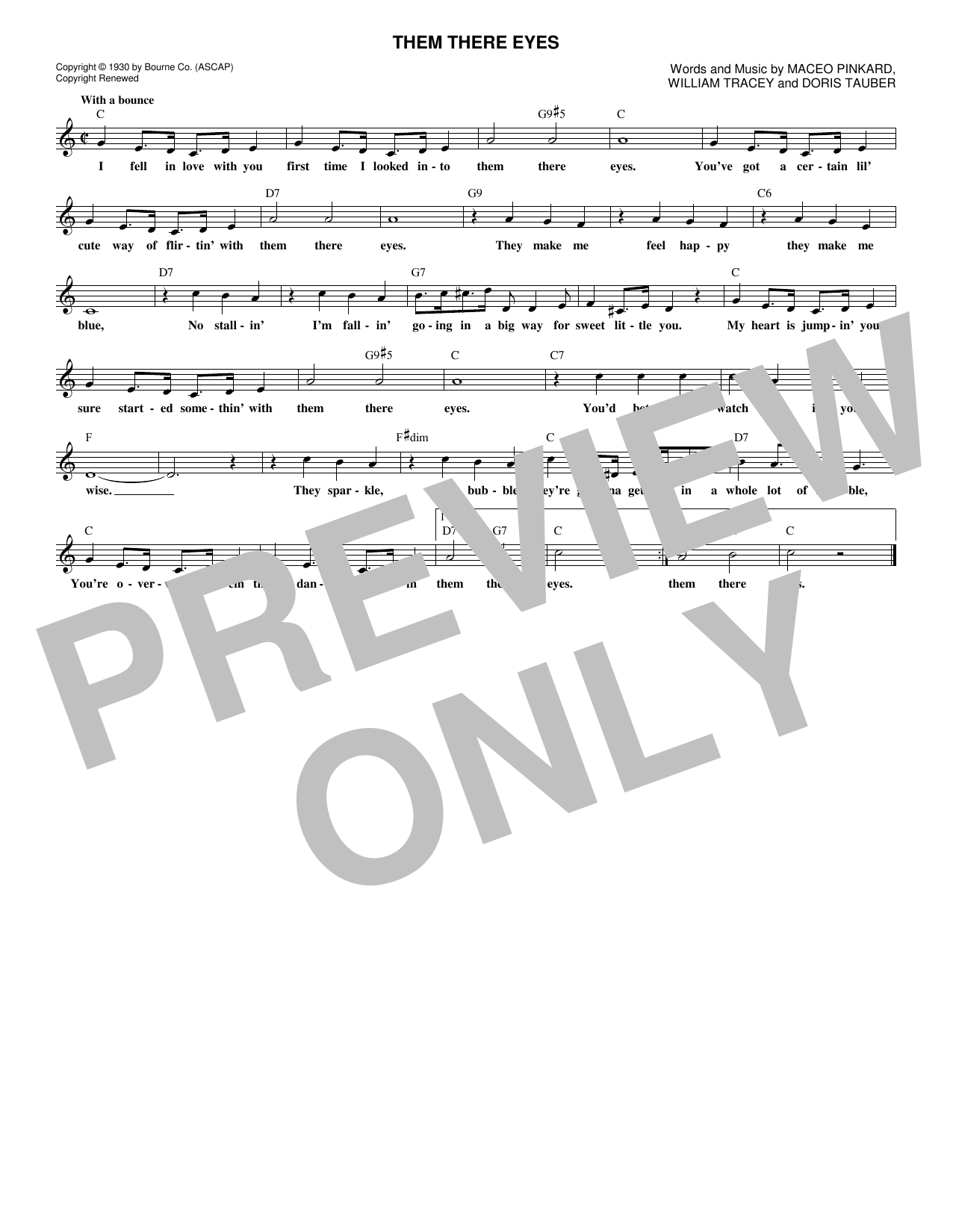 Download Peggy Lee Them There Eyes Sheet Music