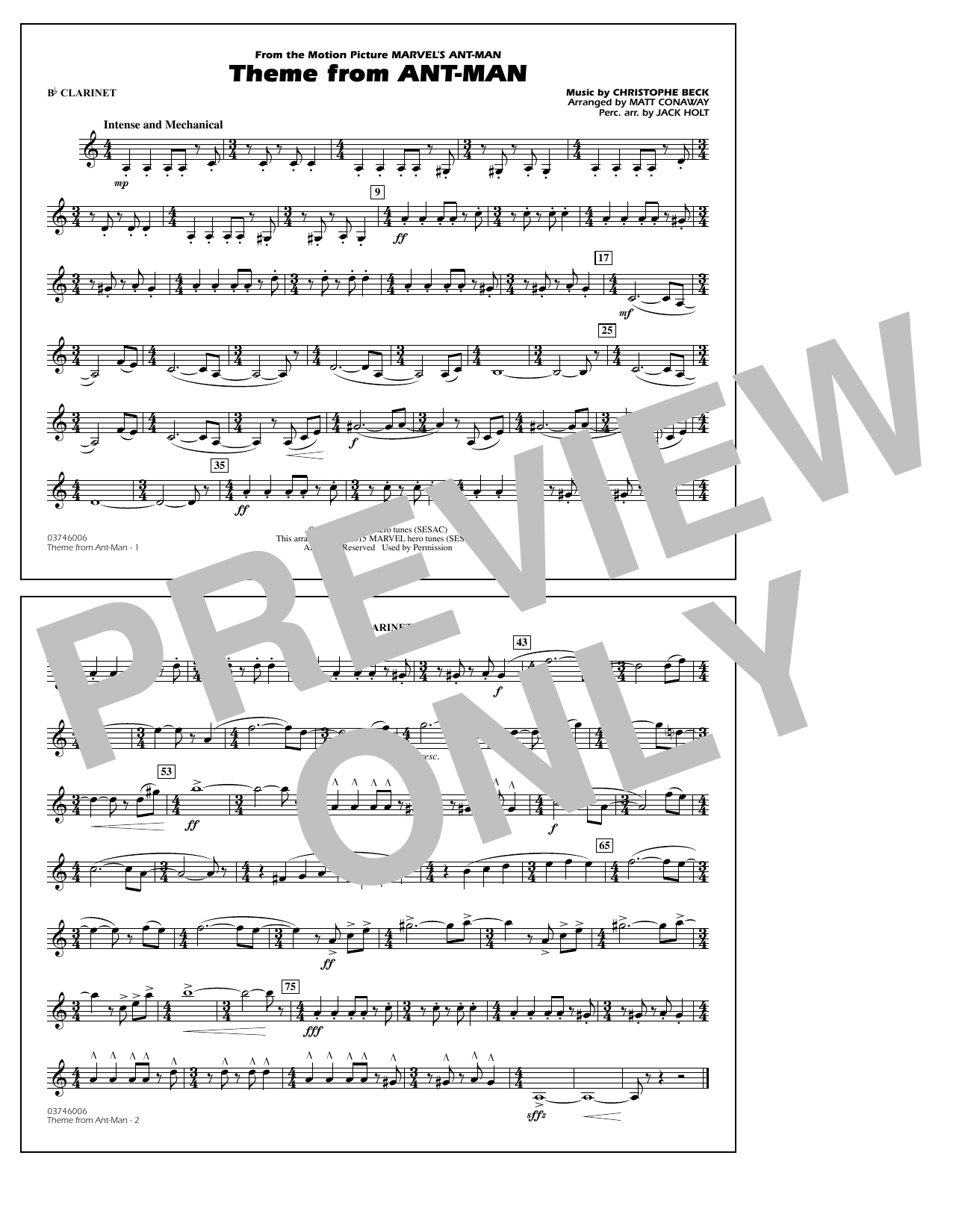 Download Christophe Beck Theme from Ant-Man (Arr. Matt Conaway) Sheet Music
