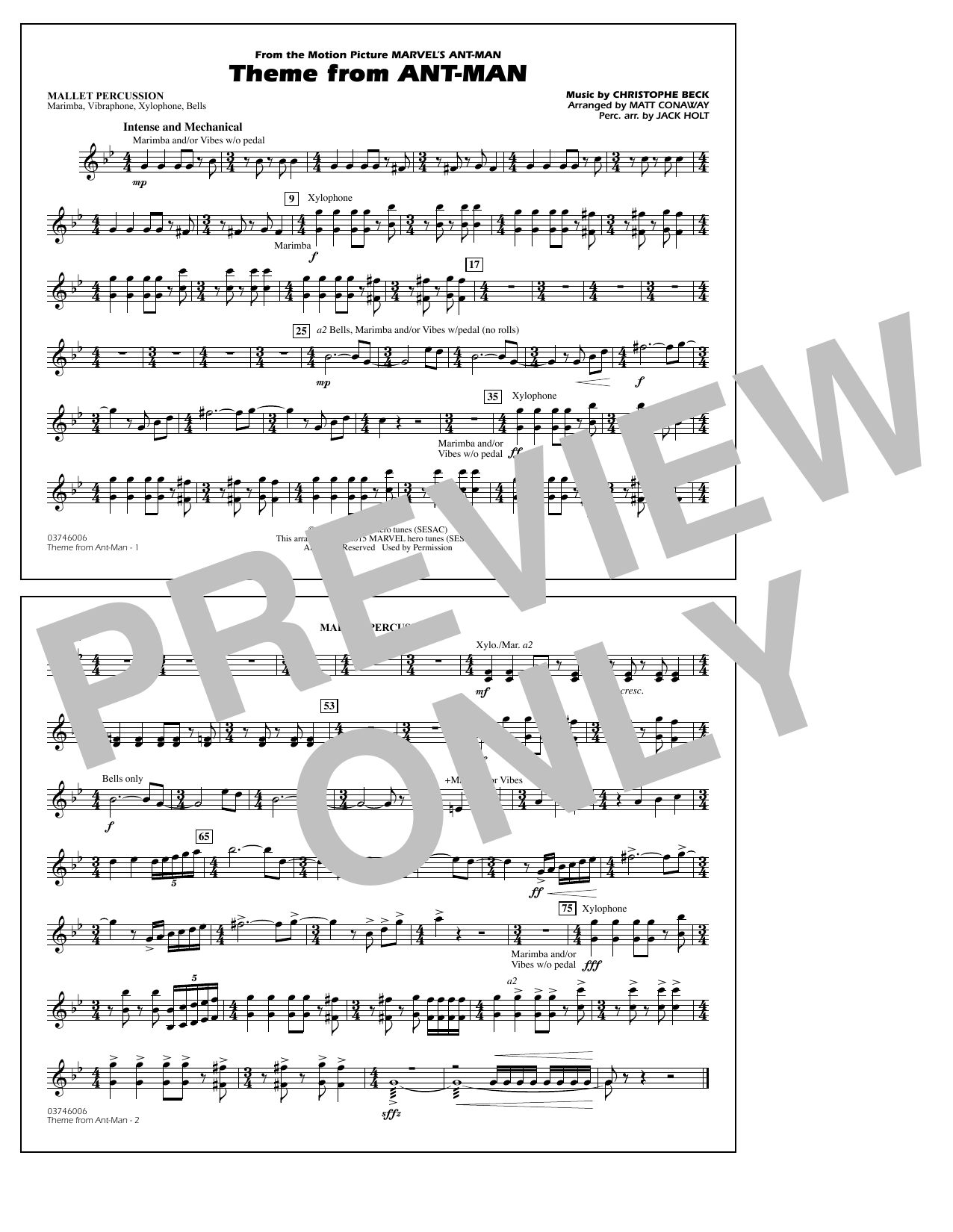Download Christophe Beck Theme from Ant-Man (Arr. Matt Conaway) Sheet Music