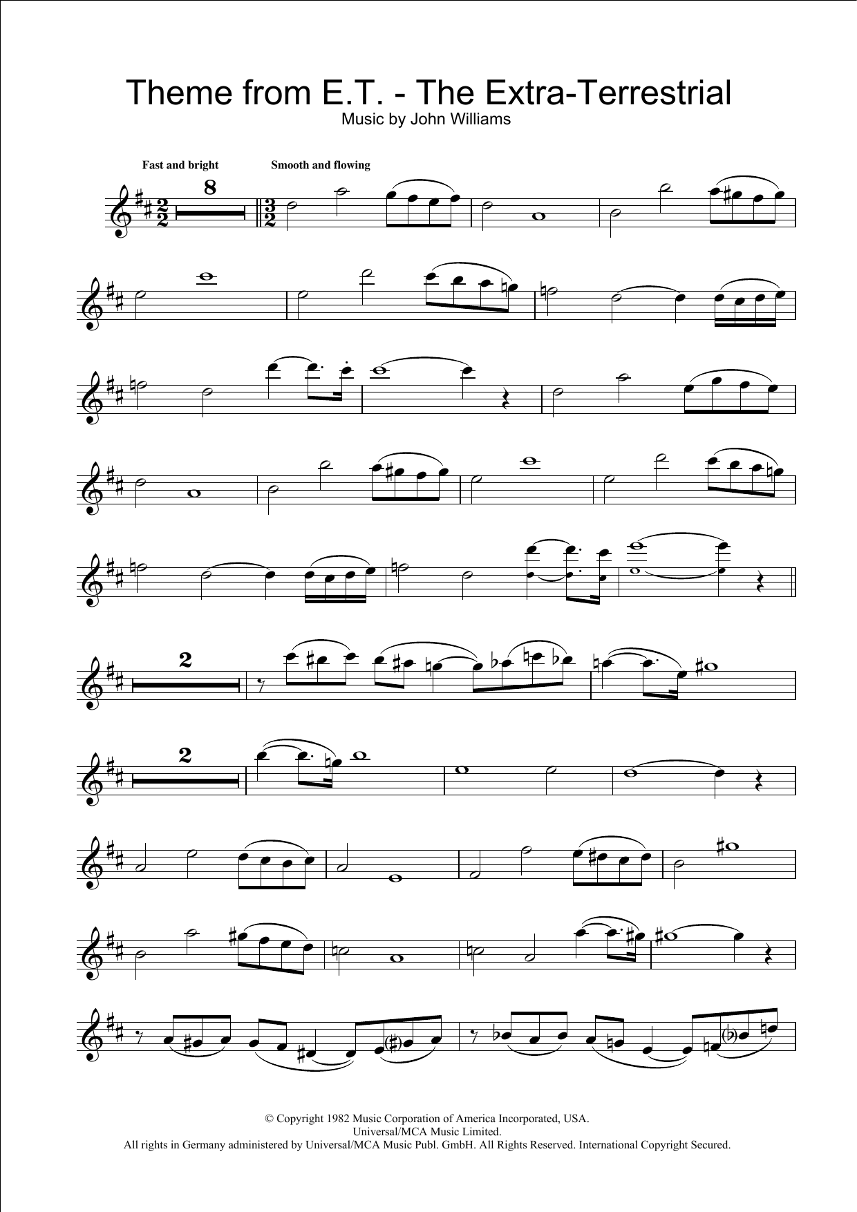 Download John Williams Theme from E.T. - The Extra-Terrestrial Sheet Music