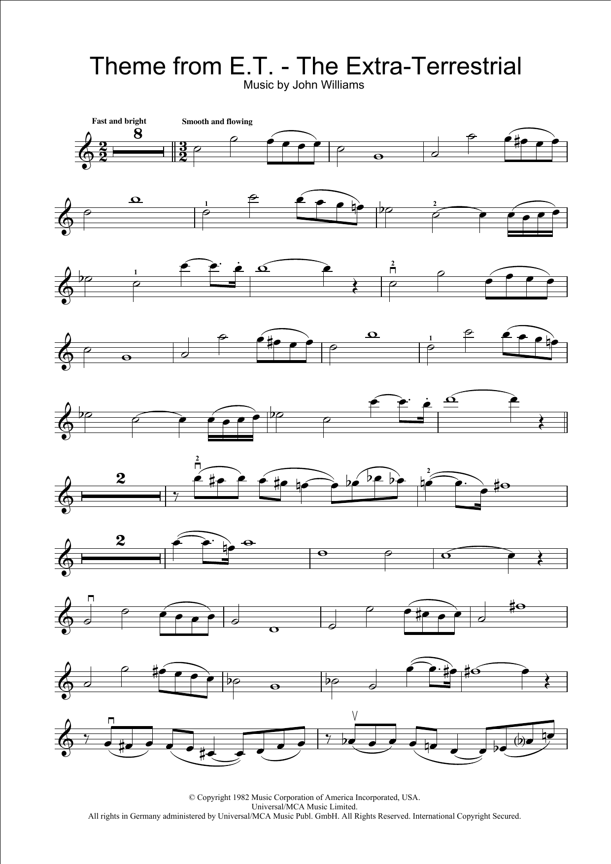 Download John Williams Theme from E.T. - The Extra-Terrestrial Sheet Music