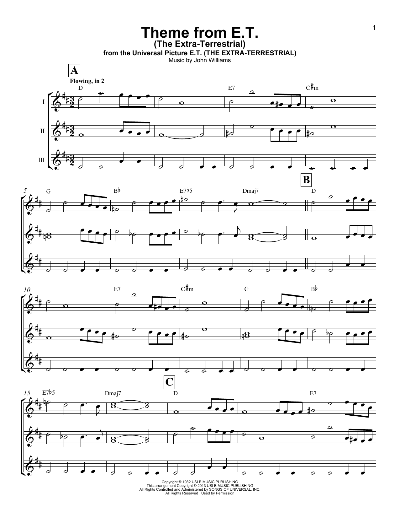 Download John Williams Theme From E.T. (The Extra-Terrestrial) Sheet Music