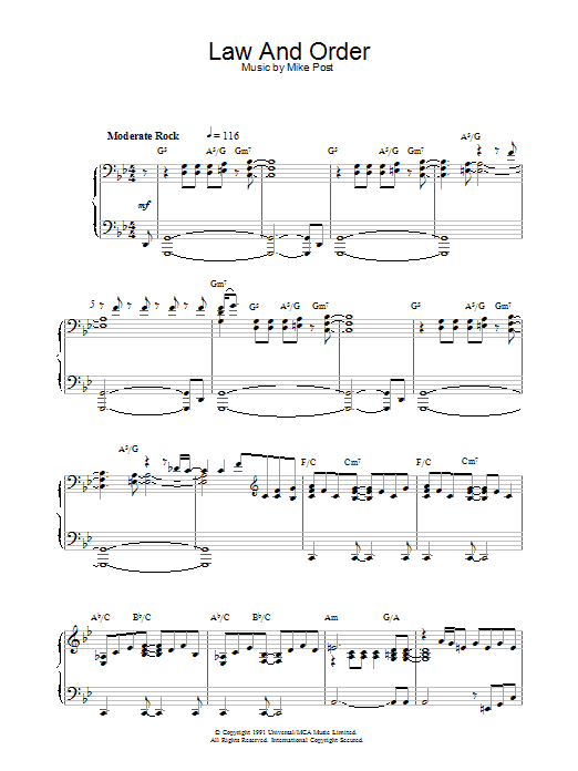 Download Mike Post Theme from Law And Order Sheet Music