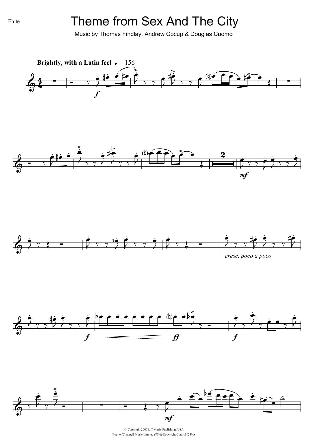 Download Thomas Findlay Theme from Sex And The City Sheet Music