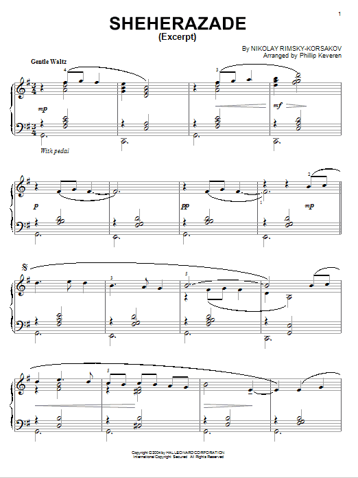 Download Nikolai Rimsky-Korsakov Theme From Sheherazade [Jazz version] ( Sheet Music