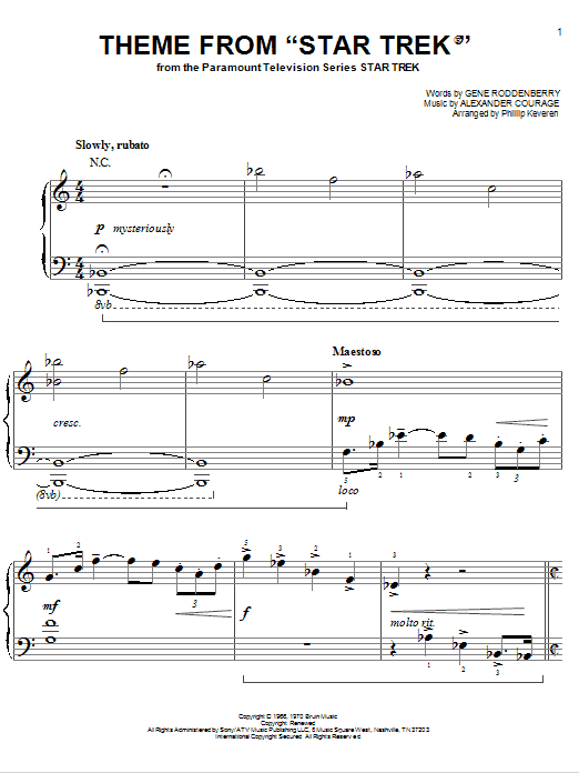 Download Gene Roddenberry Theme from Star Trek(R) Sheet Music