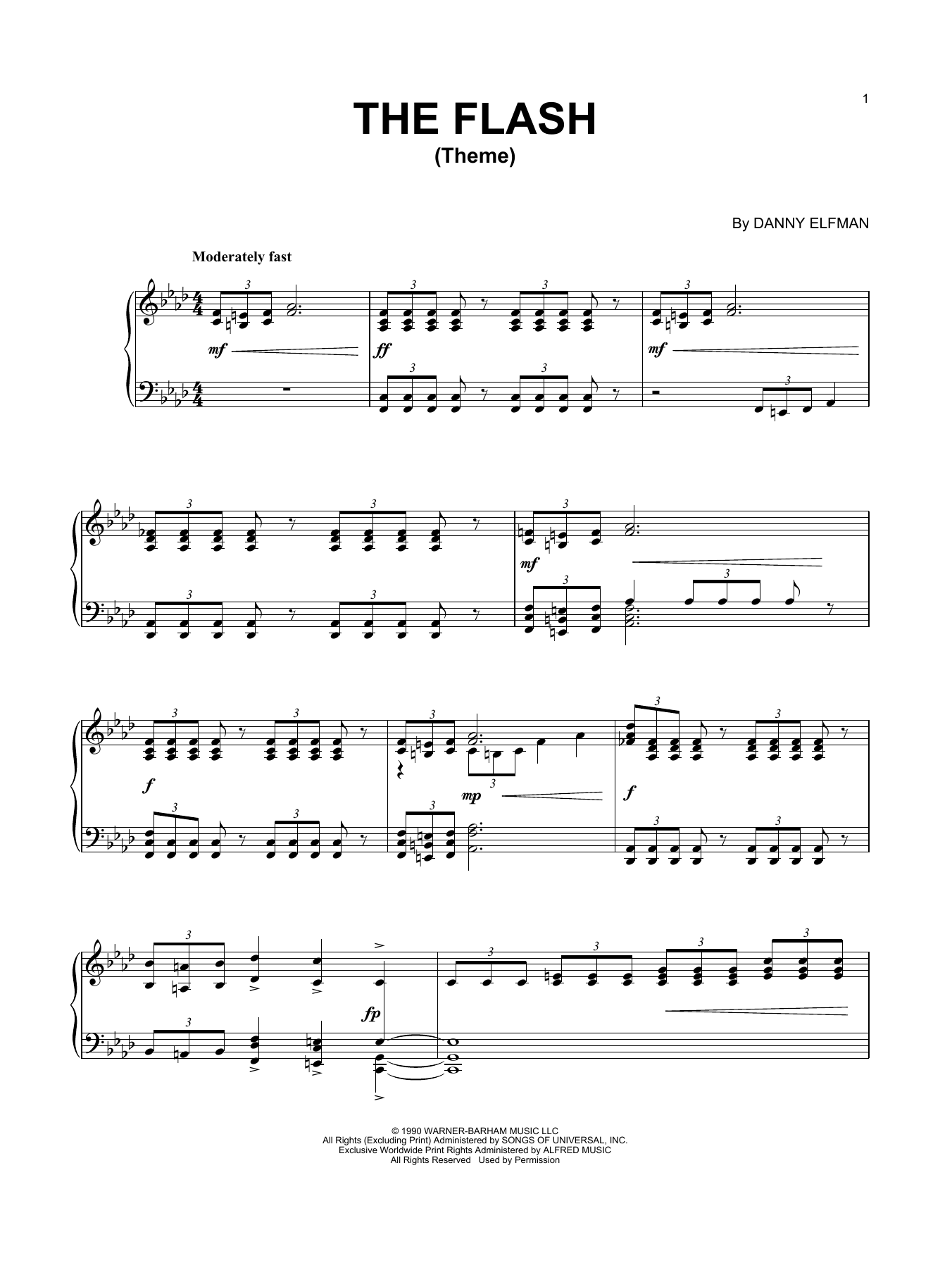 Download Danny Elfman Theme From The Flash Sheet Music