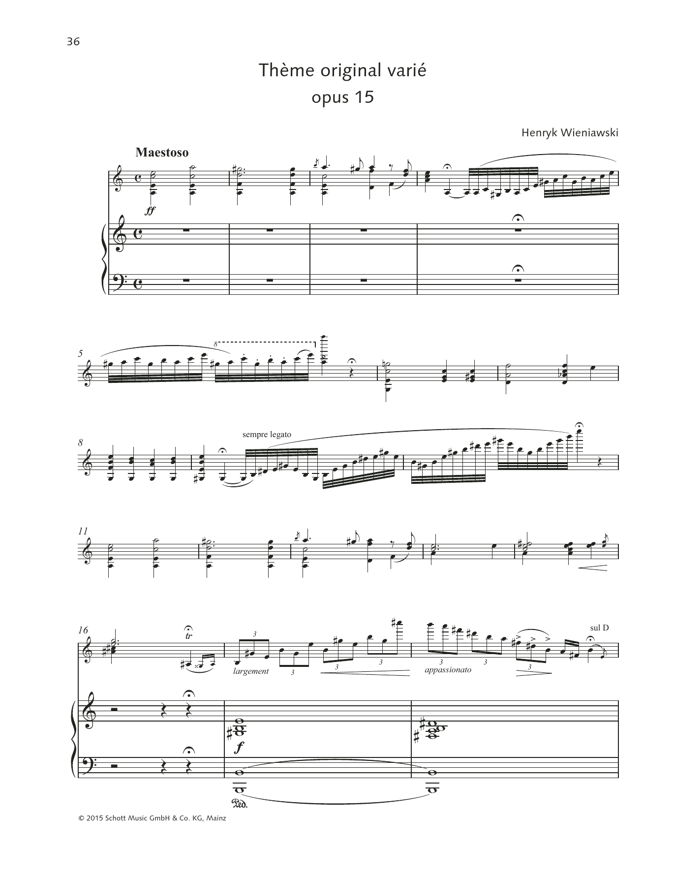 Download Henryk Wieniawski Thème original varié Sheet Music