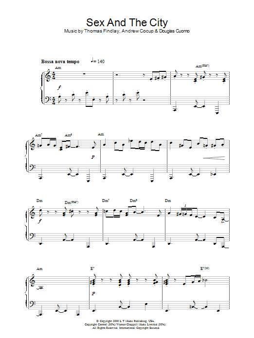 Download Thomas Findlay Theme from Sex And The City Sheet Music