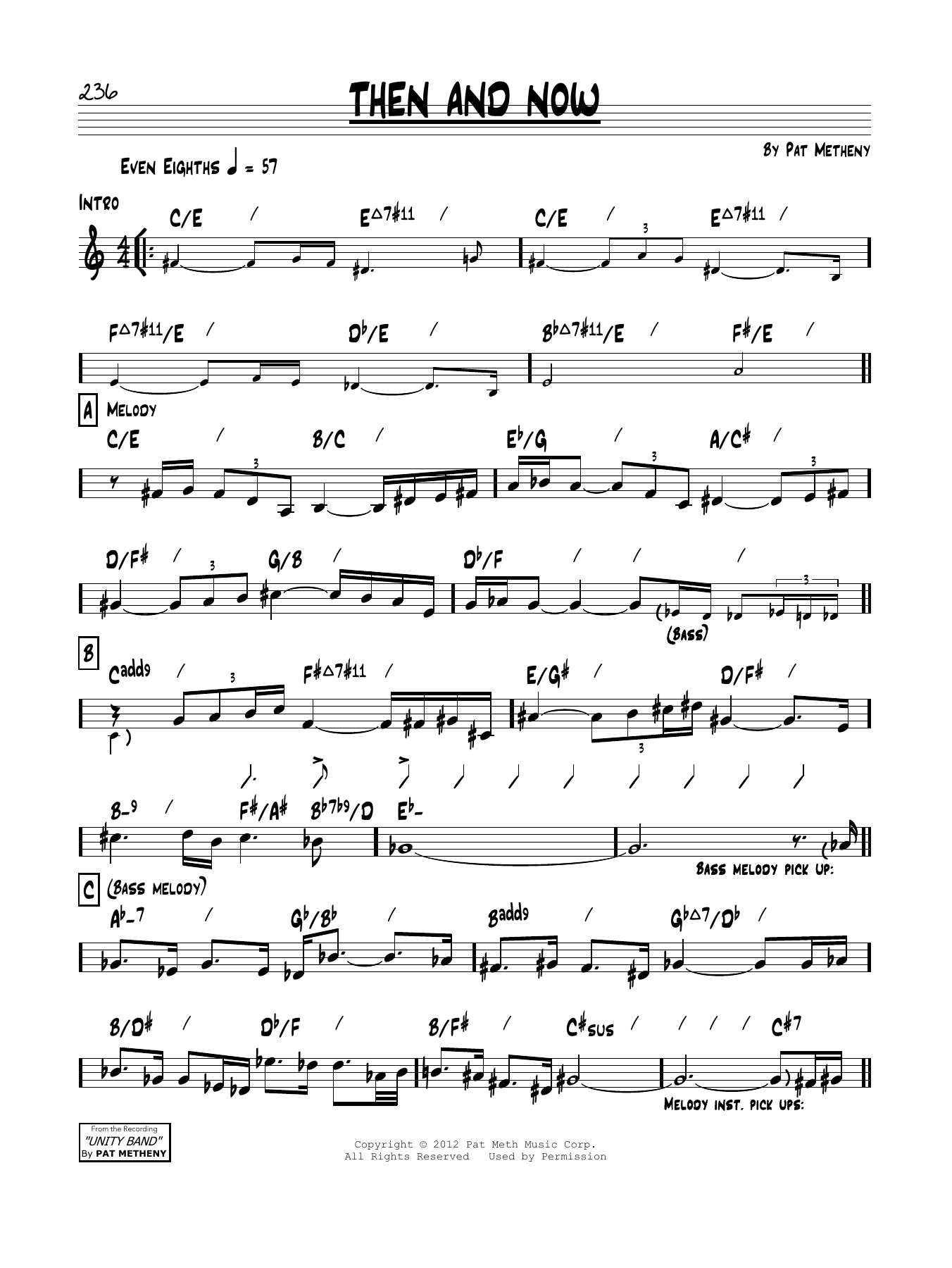 Download Pat Metheny Then And Now Sheet Music