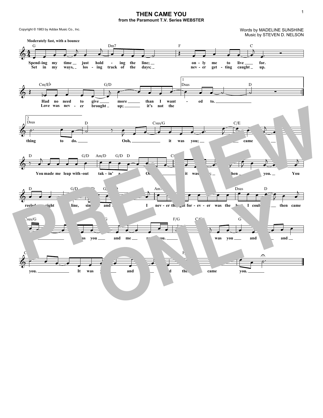 Download Dionne Warwick Then Came You Sheet Music