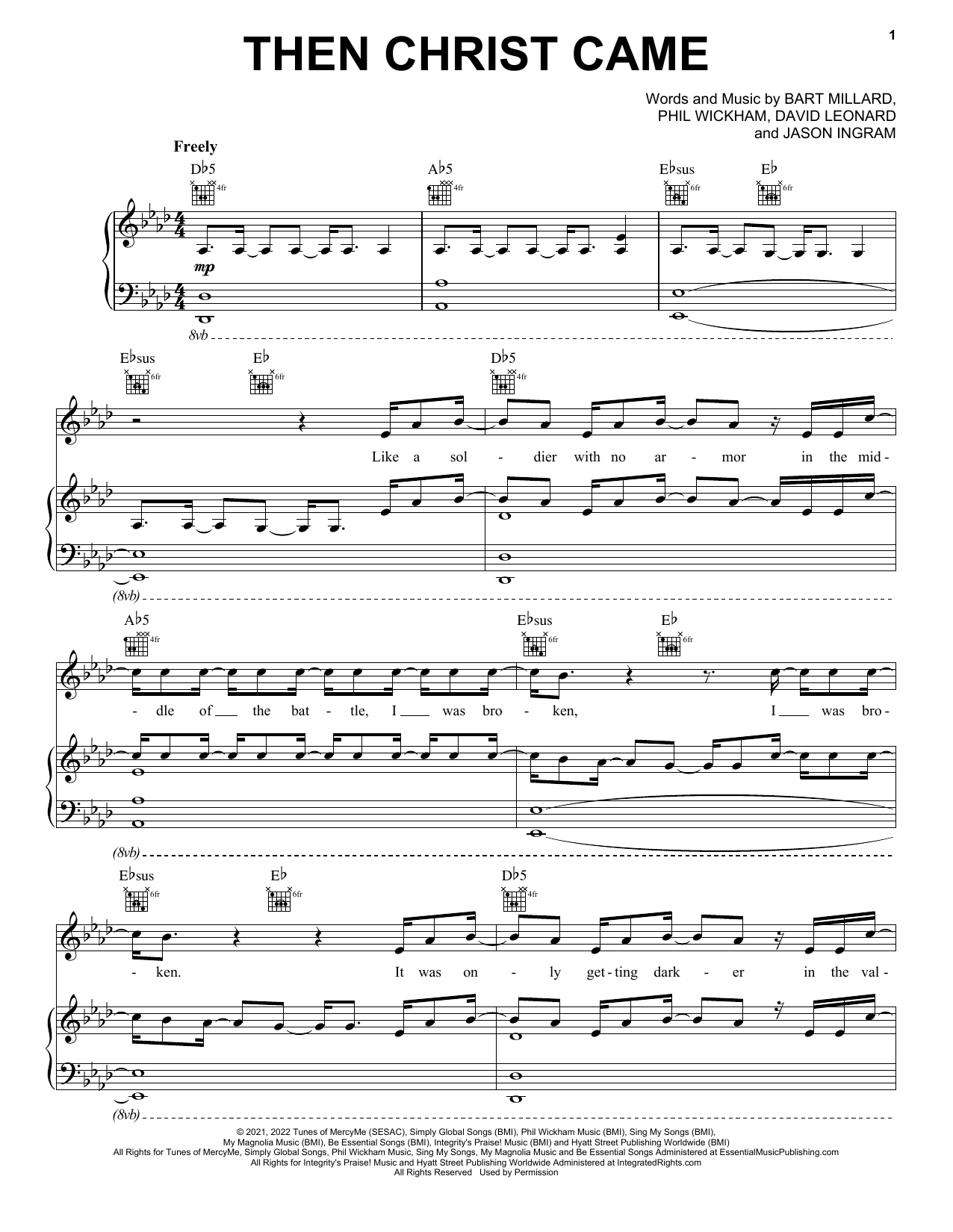 Download MercyMe Then Christ Came Sheet Music