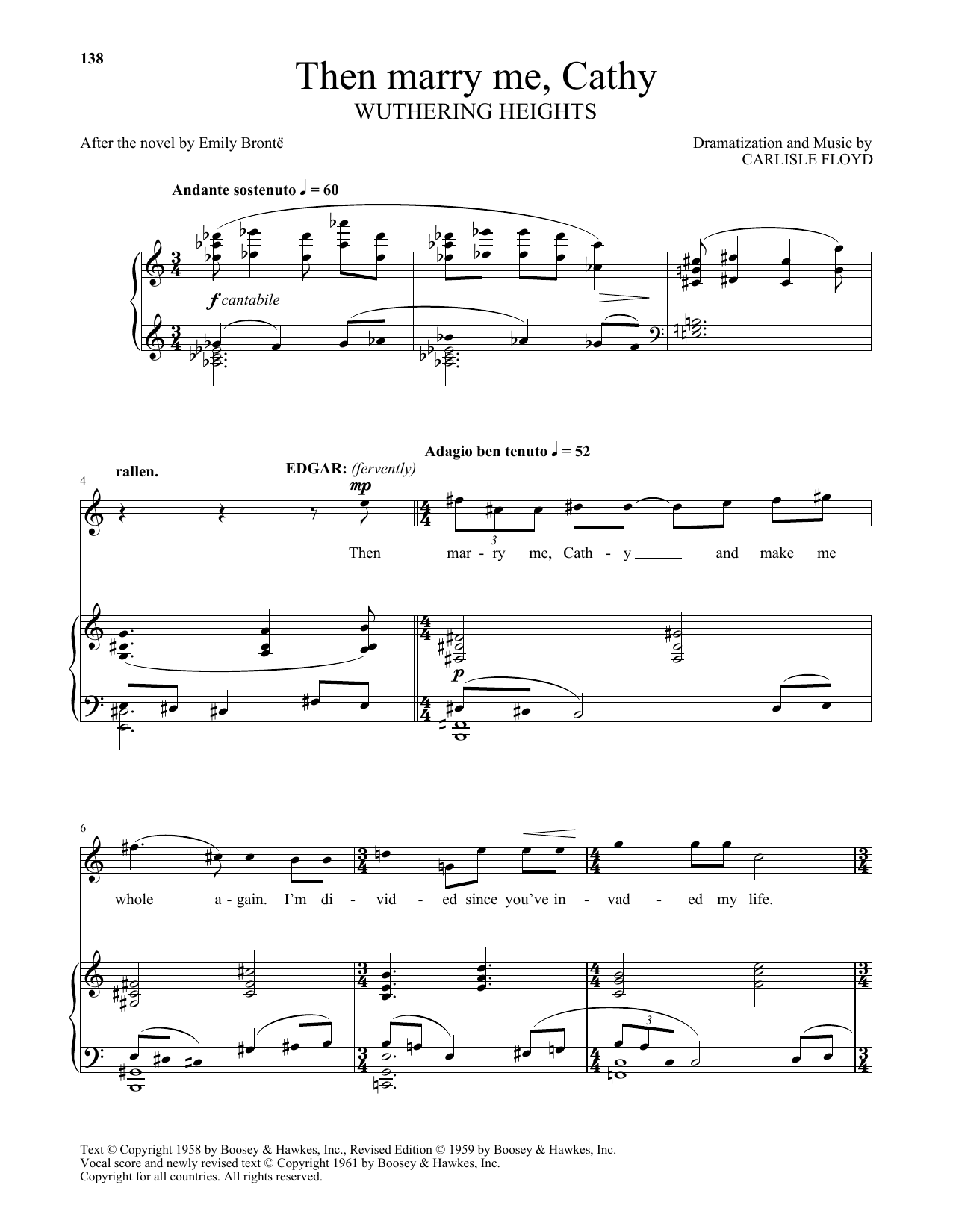 Download Carlisle Floyd Then Marry Me, Cathy Sheet Music