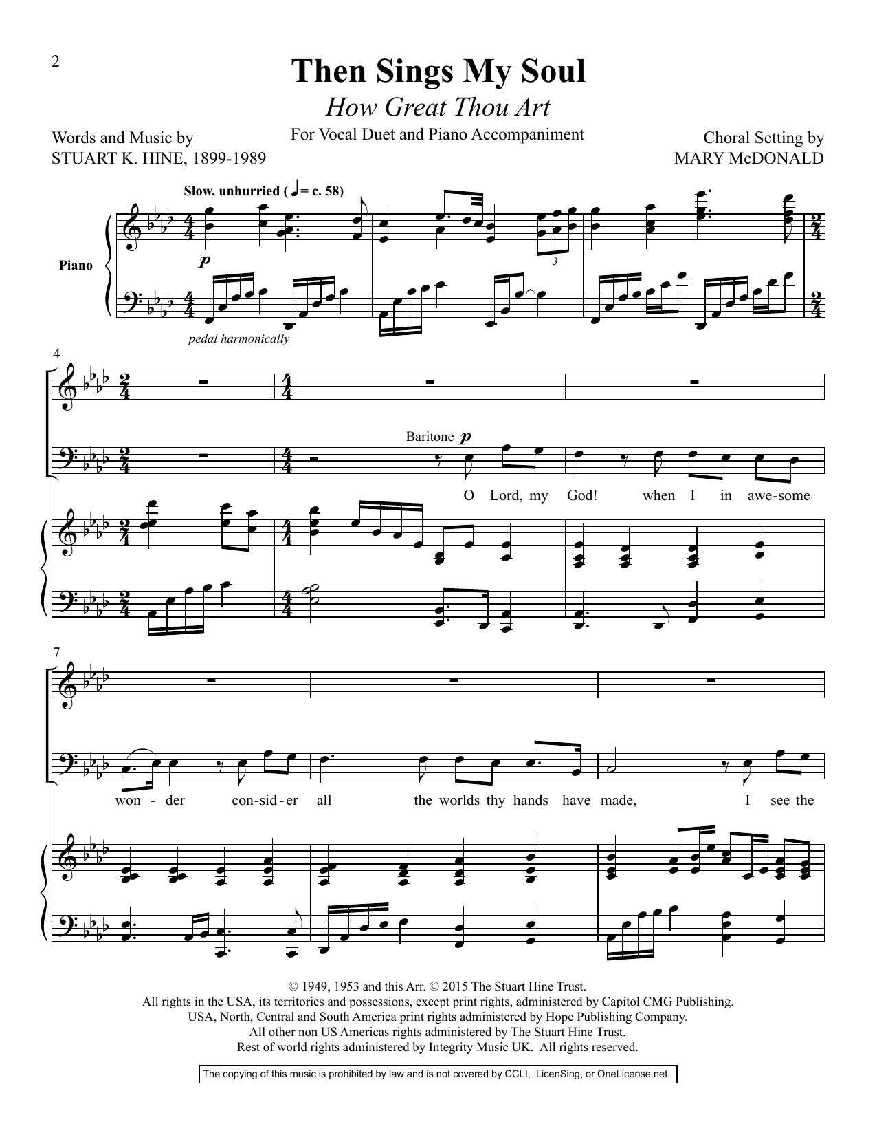 Download Mary McDonald Then Sings My Soul (how Great Thou Art) Sheet Music