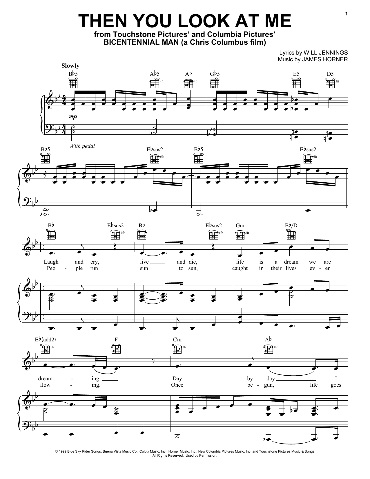 Download Celine Dion Then You Look At Me Sheet Music