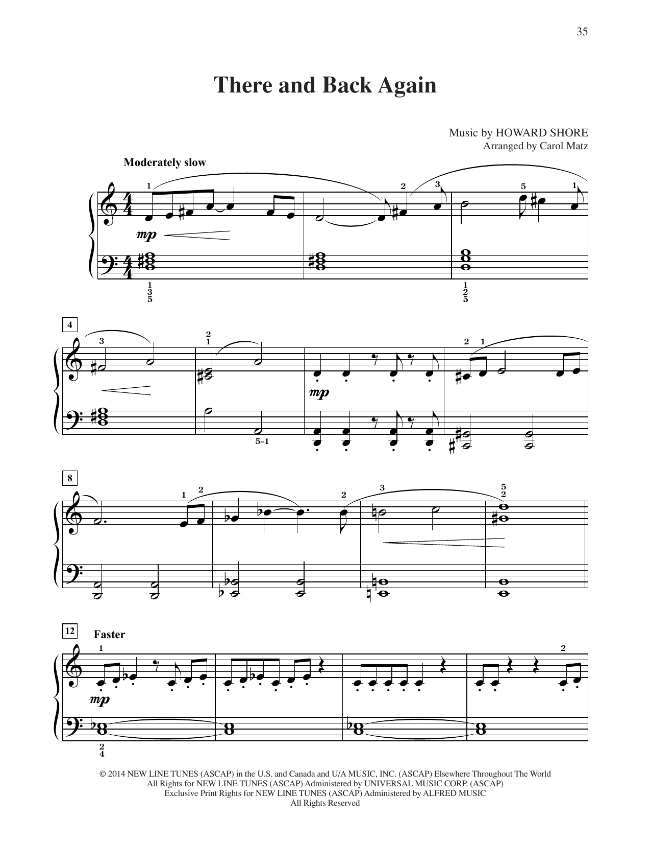 Download Howard Shore There And Back Again (from The Hobbit: Sheet Music