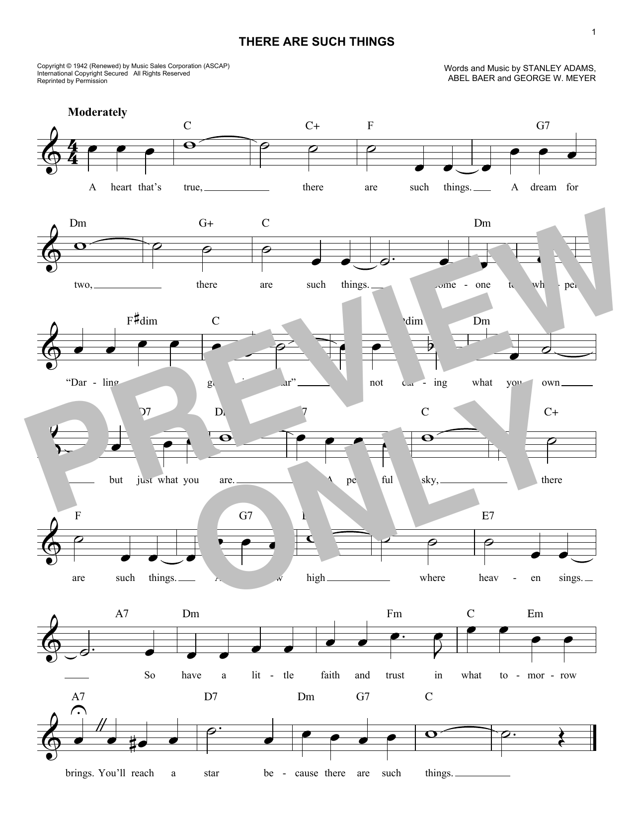 Download Stanley Adams There Are Such Things Sheet Music