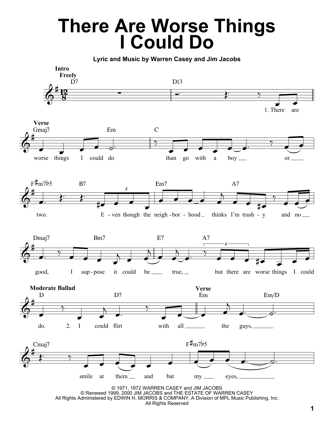 Download Jim Jacobs There Are Worse Things I Could Do Sheet Music