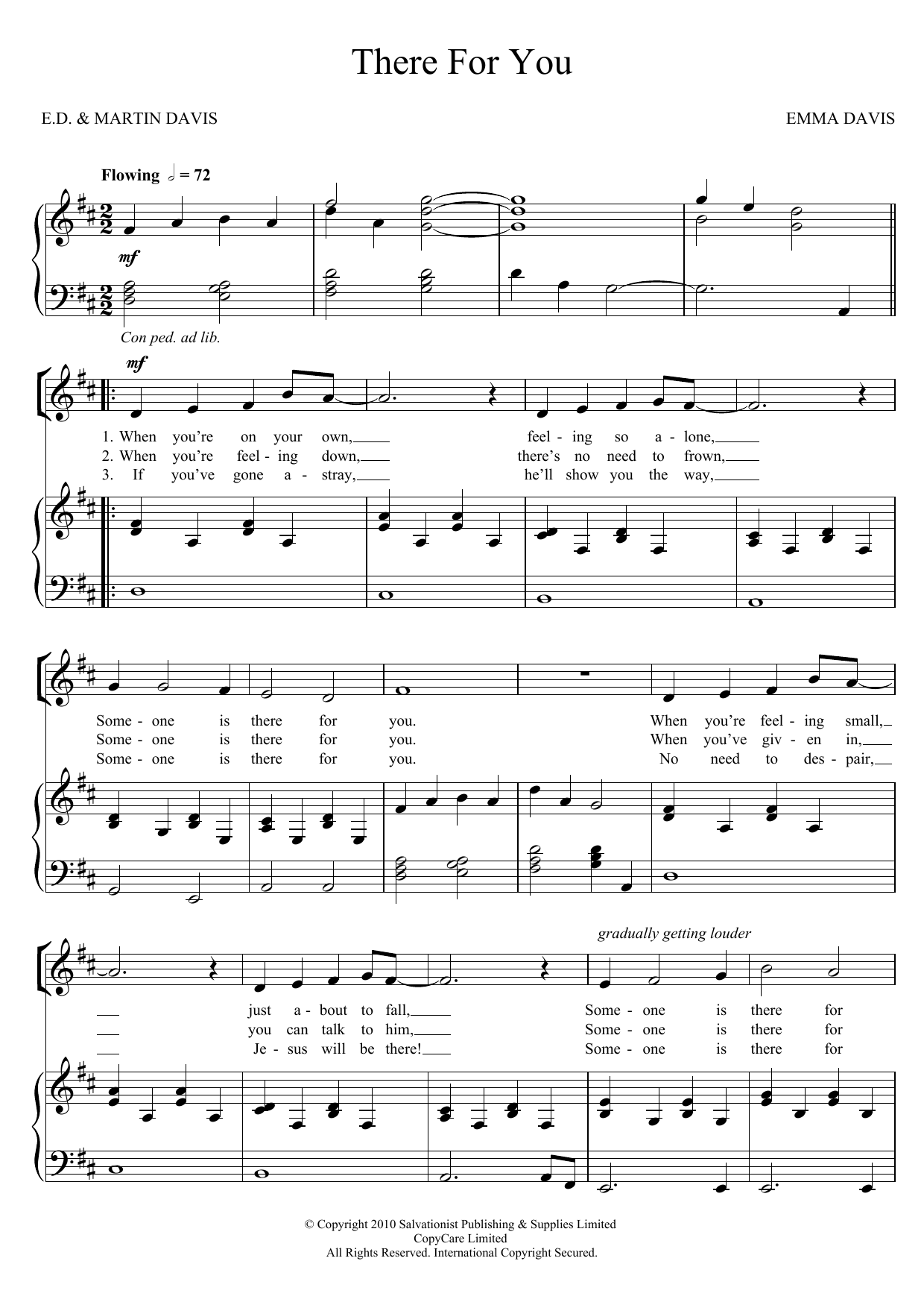 Download The Salvation Army There For You Sheet Music
