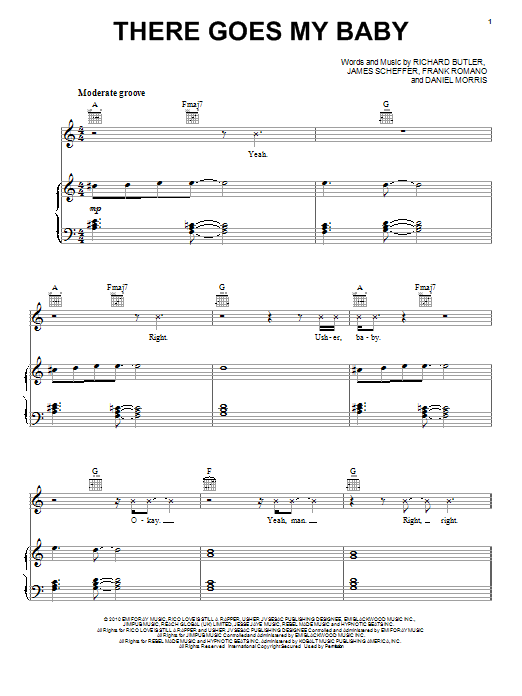 Download Usher There Goes My Baby Sheet Music