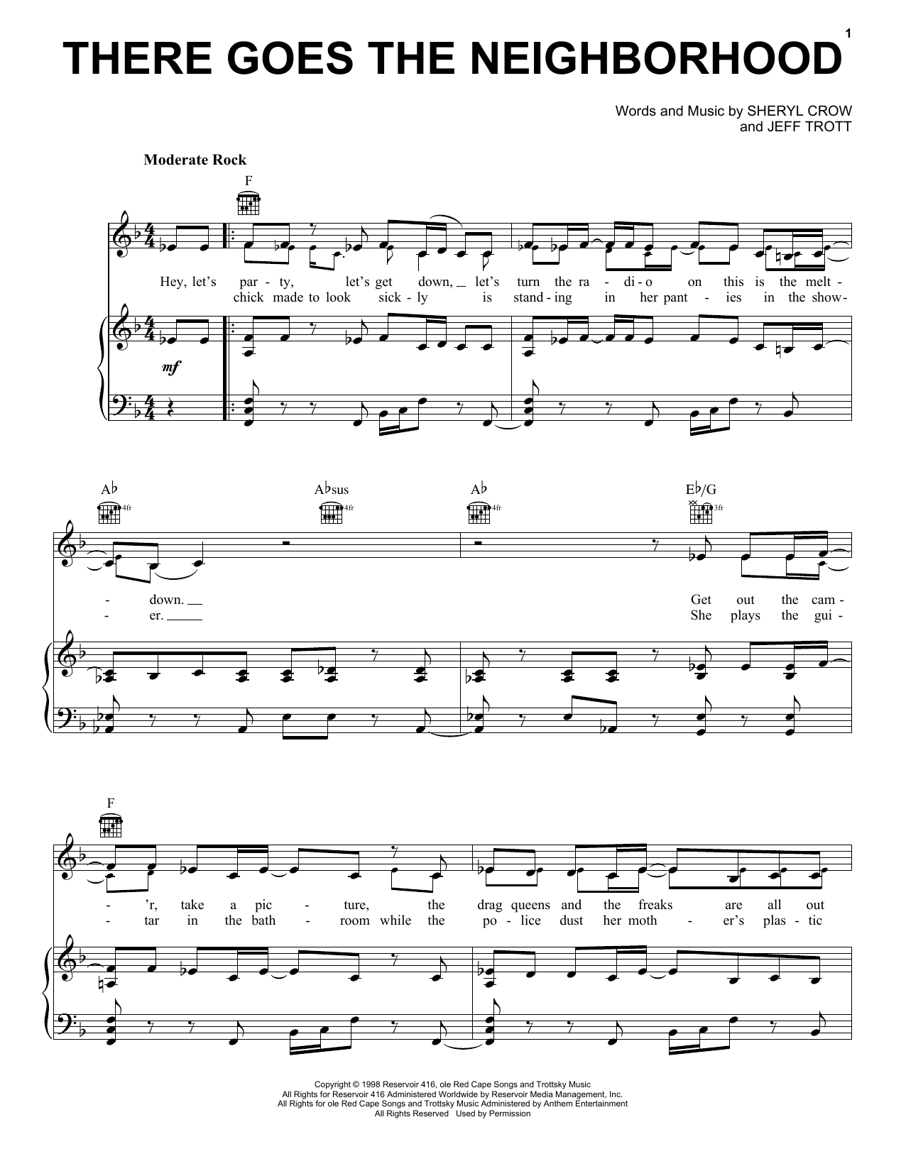 Download Sheryl Crow There Goes The Neighborhood Sheet Music