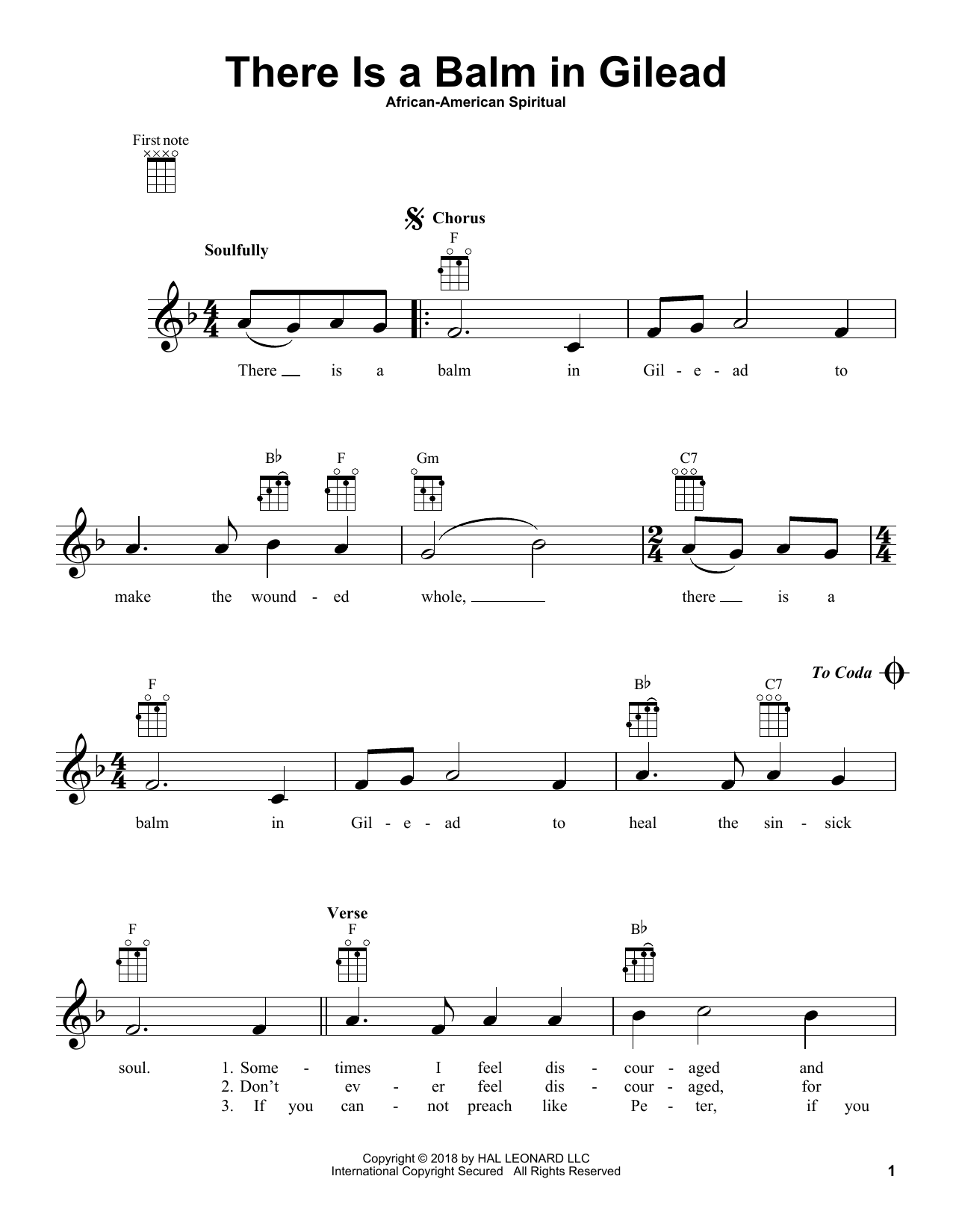 Download African-American Spiritual There Is A Balm In Gilead Sheet Music