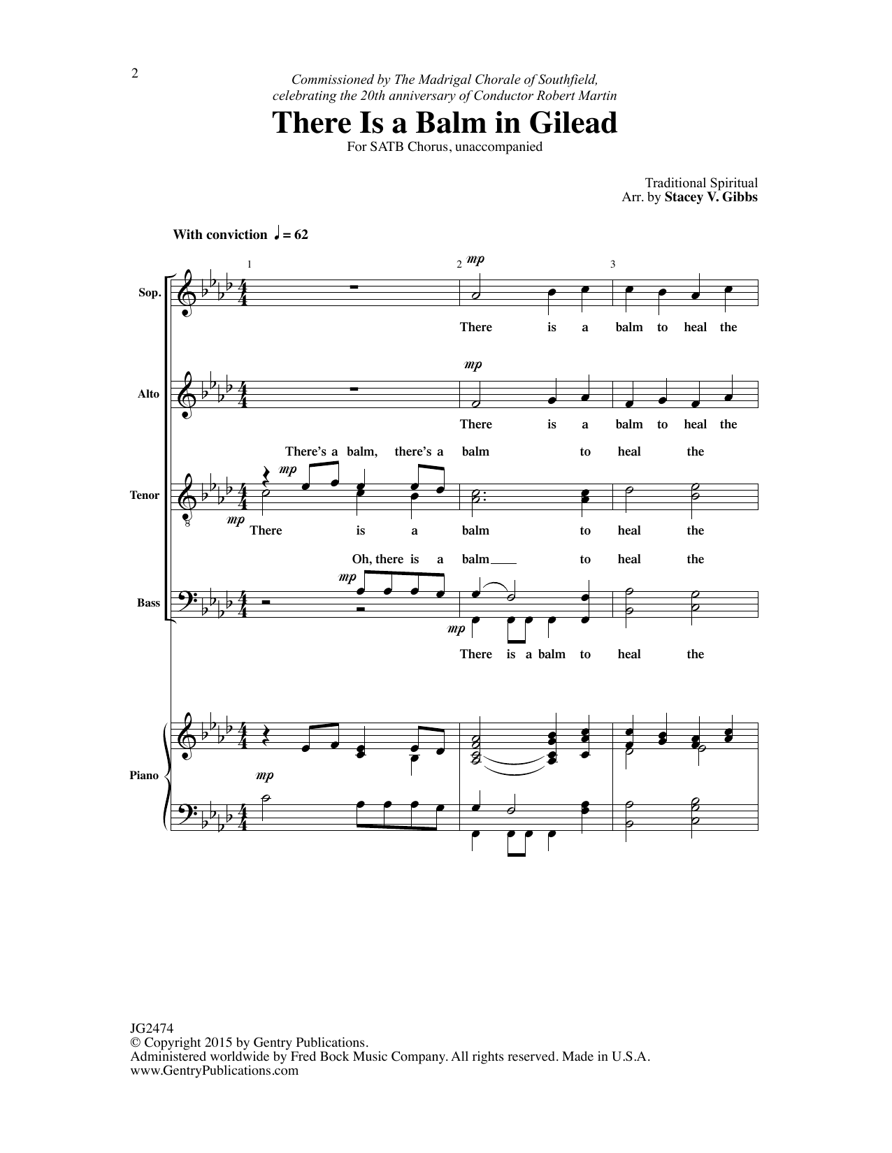Download Traditional Spiritual There Is A Balm In Gilead (arr. Stacey Sheet Music