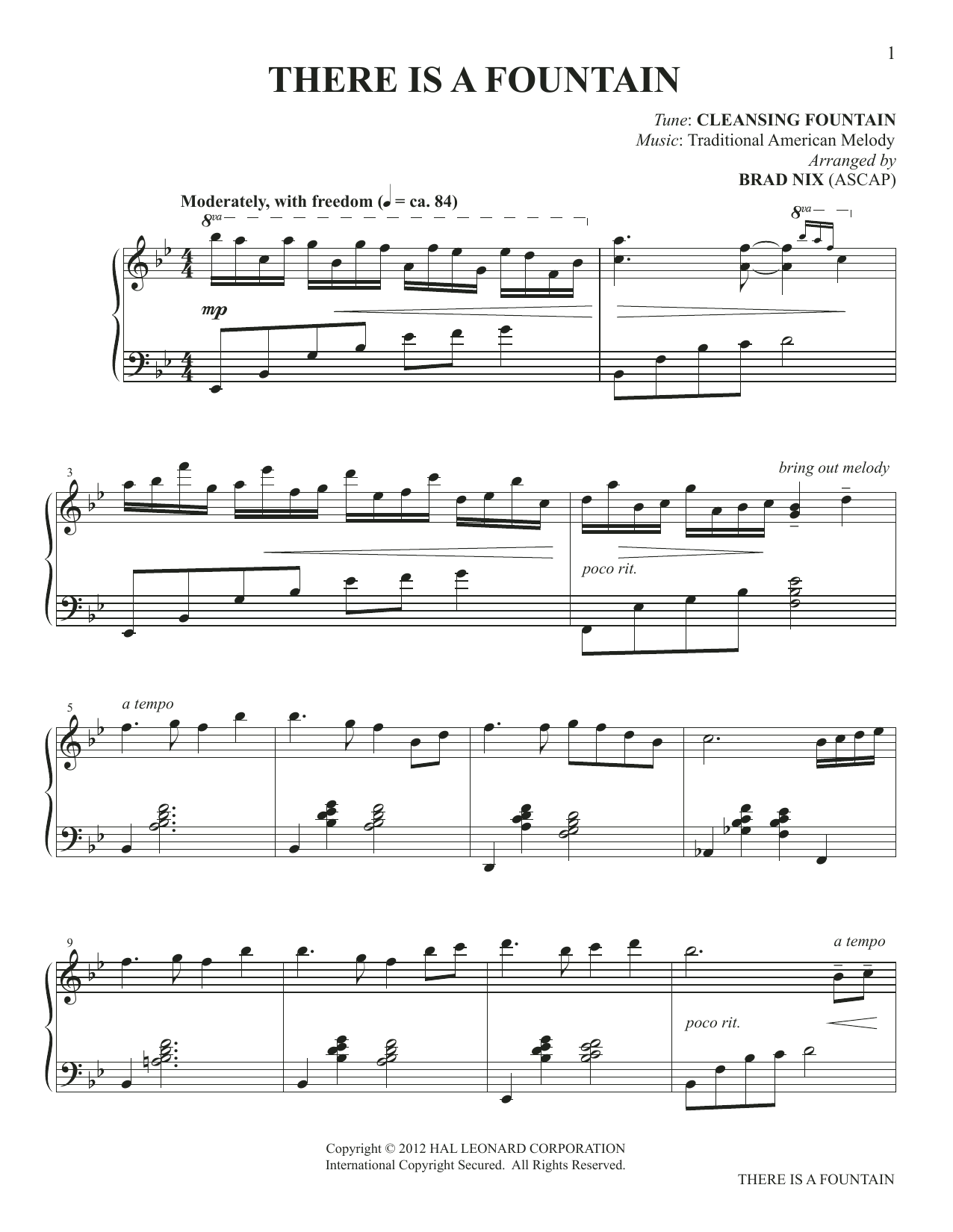 Download William Cowper There Is A Fountain (arr. Brad Nix) Sheet Music