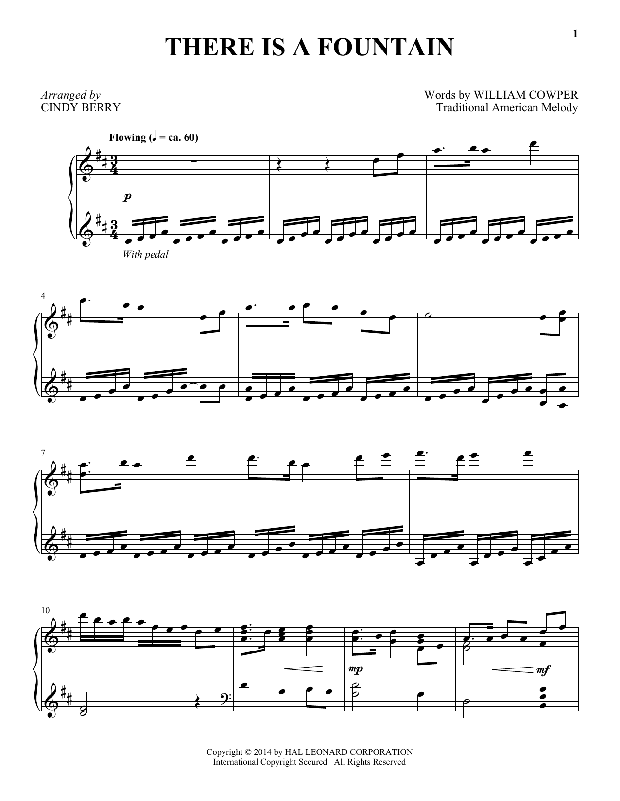 Download Cindy Berry There Is A Fountain Sheet Music