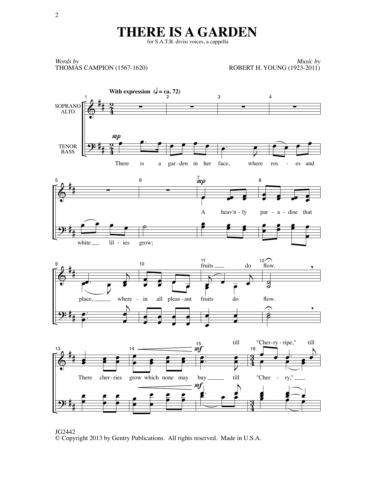 Download Robert H. Young There Is A Garden Sheet Music