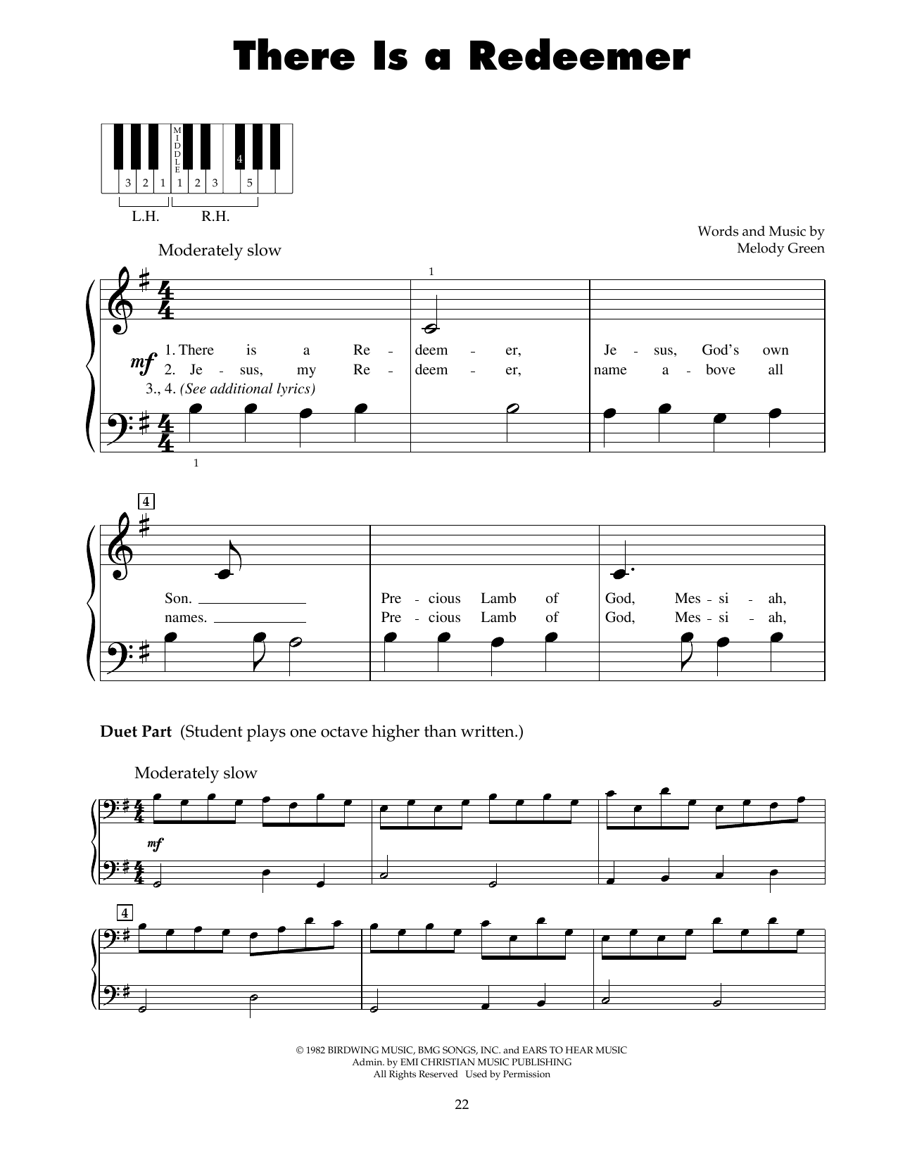 Download Keith Green There Is A Redeemer Sheet Music