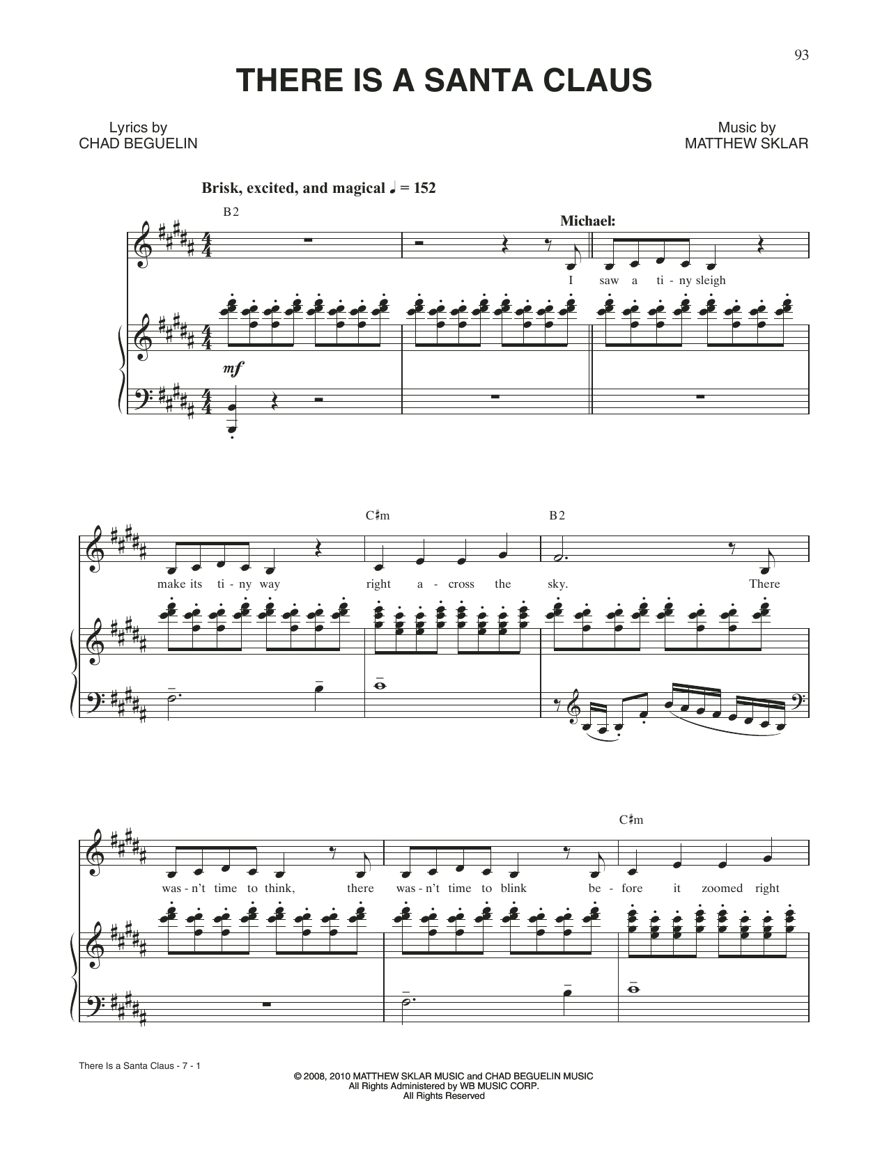 Download Matthew Sklar & Chad Beguelin There Is A Santa Claus (from Elf: The M Sheet Music