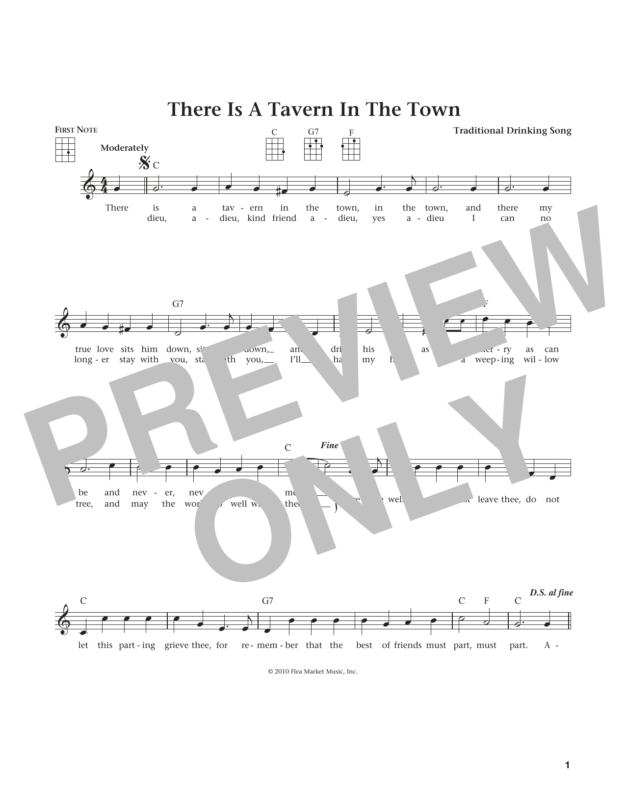 Download Traditional Drinking Song There Is A Tavern In The Town (from The Sheet Music