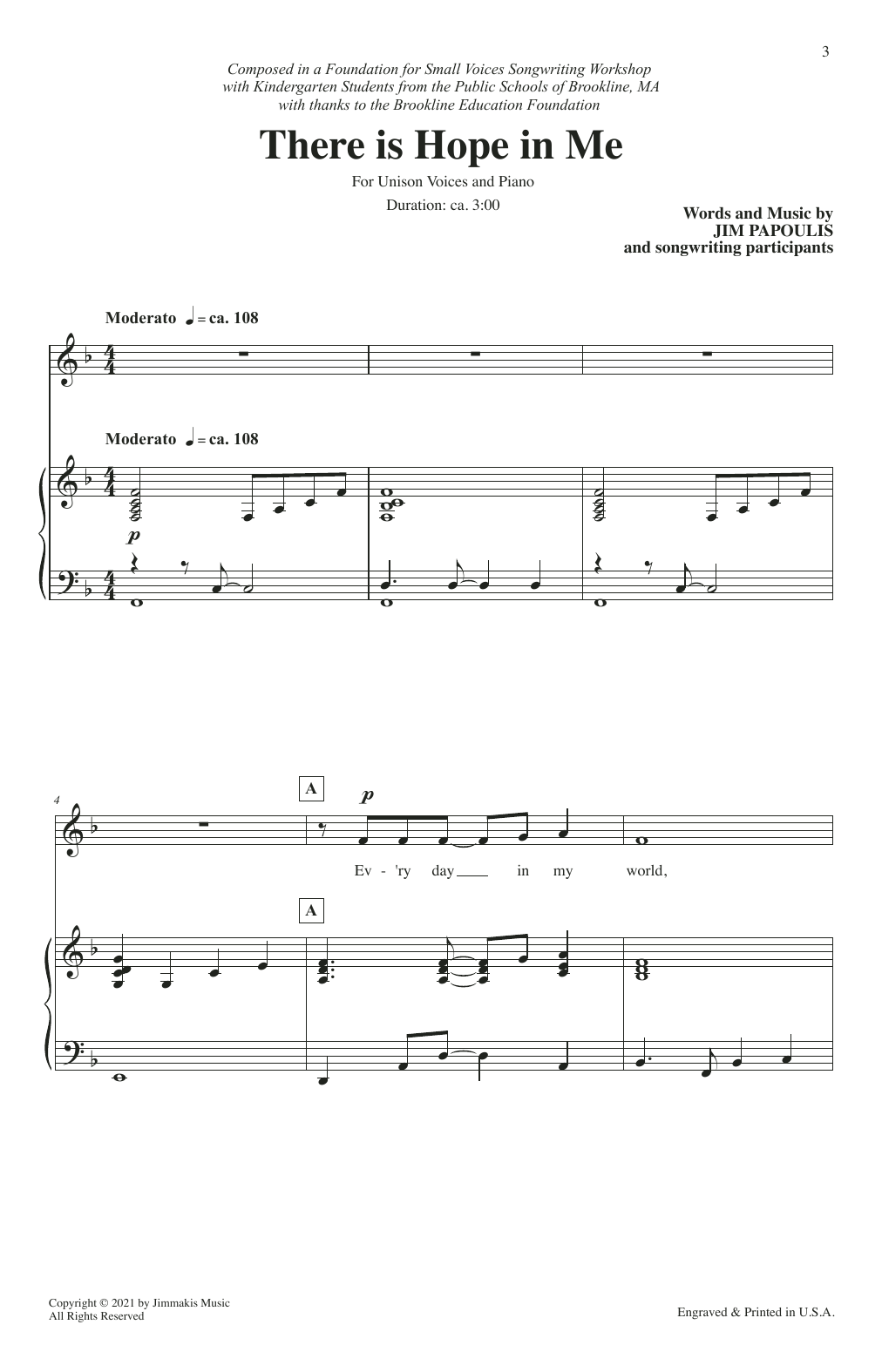 Download Jim Papoulis There Is Hope In Me Sheet Music