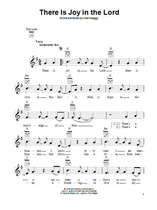 Download Cheri Keaggy There Is Joy In The Lord Sheet Music