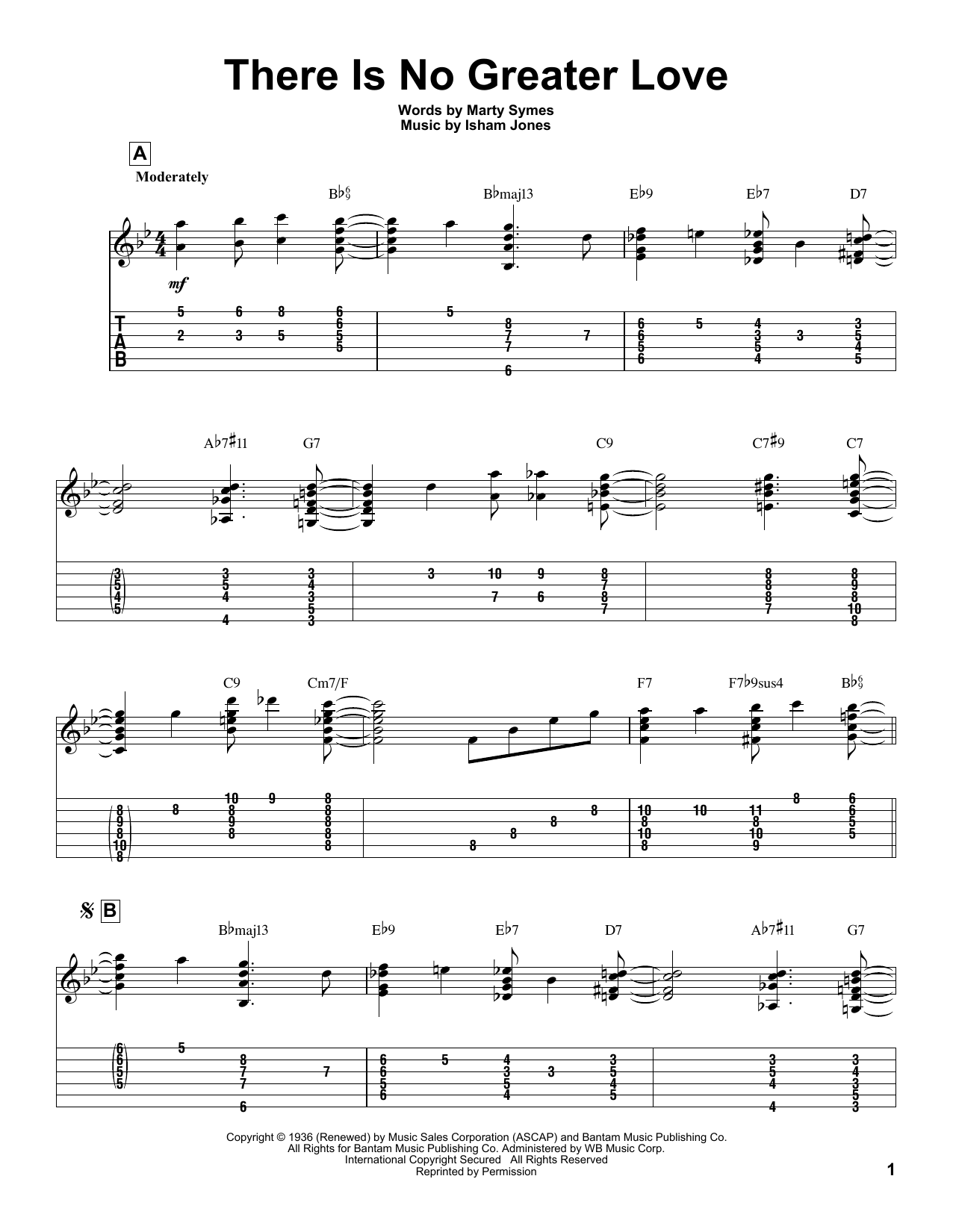 Download Isham Jones There Is No Greater Love Sheet Music