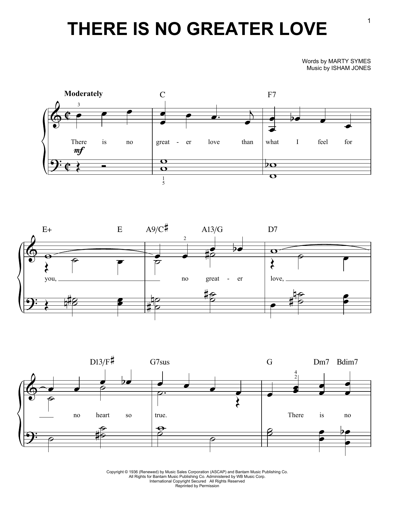 Download Marty Symes There Is No Greater Love Sheet Music
