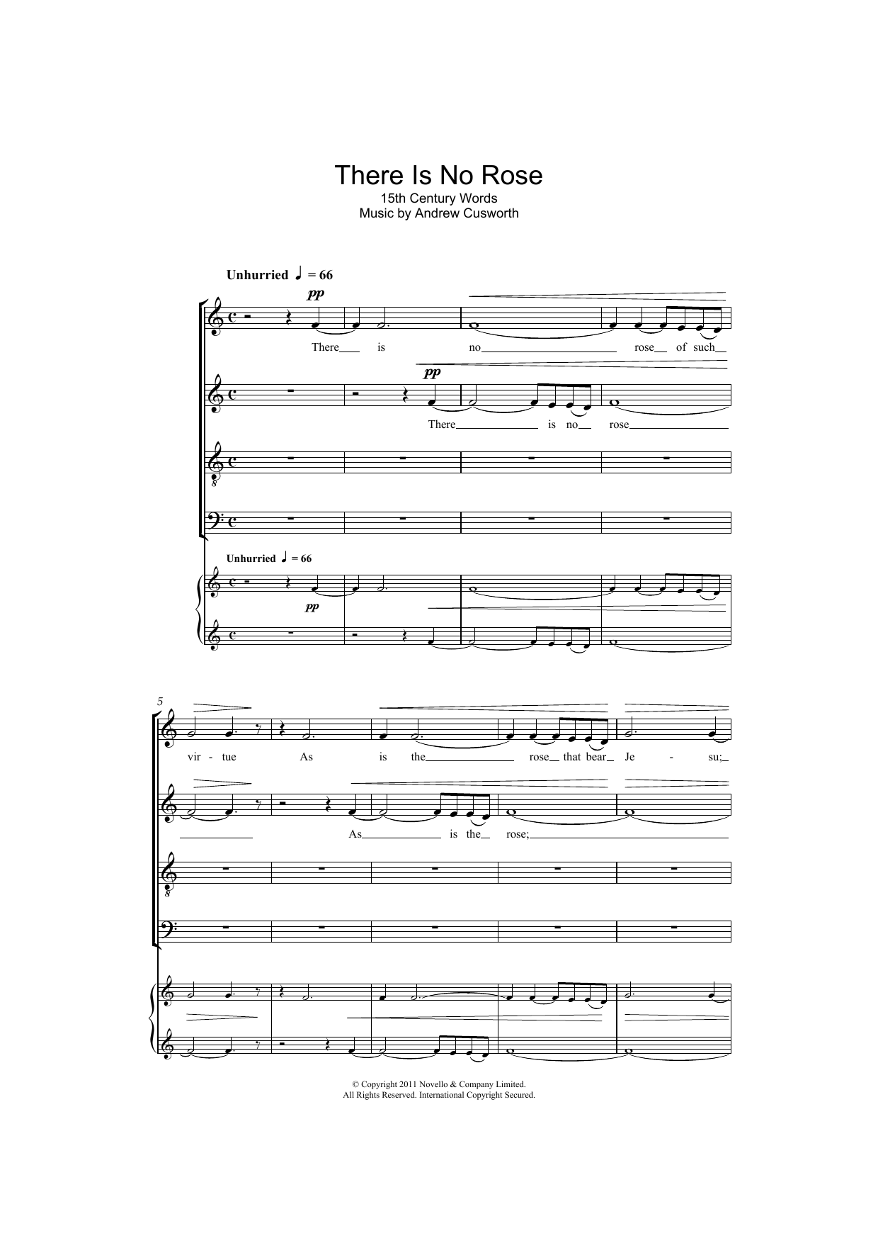 Download Andrew Cusworth There Is No Rose Sheet Music