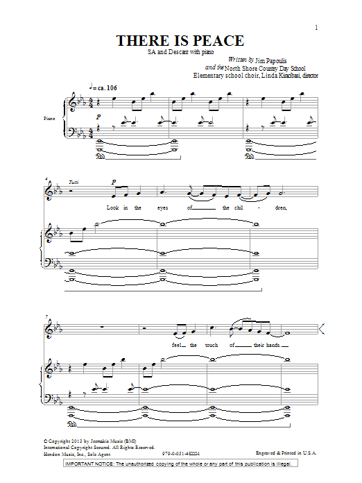 Download Jim Papoulis There Is Peace Sheet Music