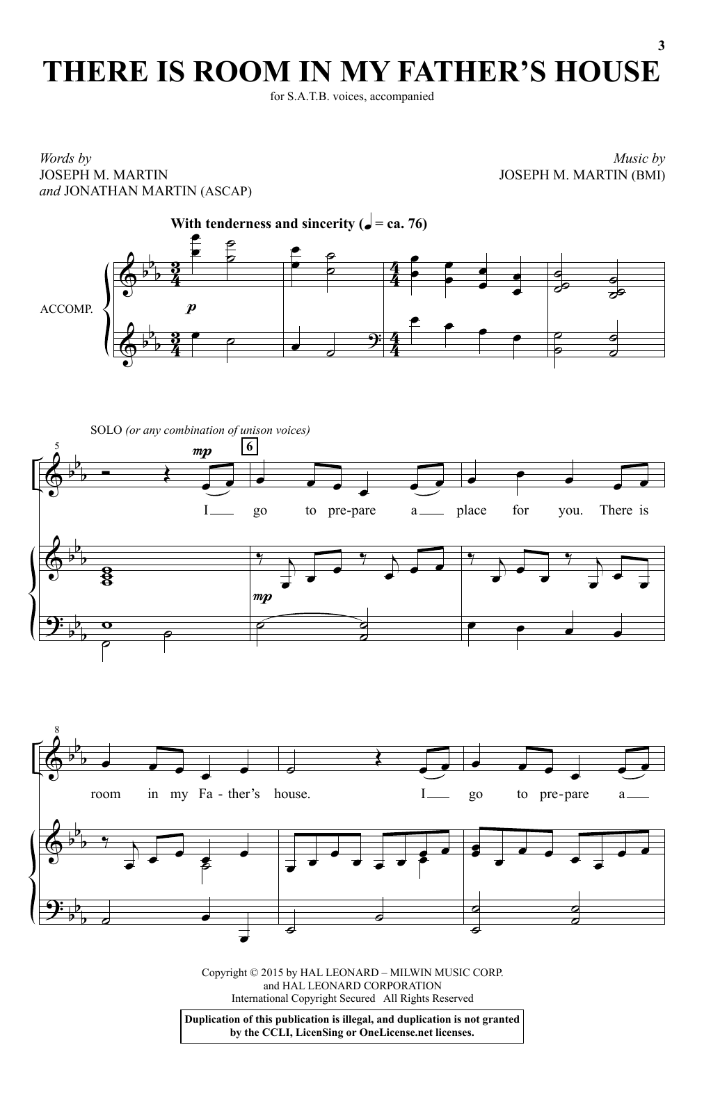Download Joseph M. Martin There Is Room In My Father's House Sheet Music